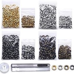 Grommet Kit 800 Sets Gronmets Eyelets with 3 Pieces Install Tool Kit, 4 Colors (300# Inner 5mm)-image-14