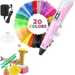 Magicwand 3D Pen with LCD Display【10 Metres Each 20 Filaments & 3 Metres Each 3 Filaments Extra 】【with Adaptor】【Pack of 1】-26