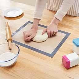Amazon Brand - Solimo Non-Stick Silicone Glass Fiber Fondant Rolling & Baking Mat | Printed | Dishwasher Safe | for Chapati, Roti, Pizza-6