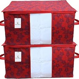 Kuber Industries Underbed Rectangular Storage Bag Organiser, Blanket Cover Set of 2 (Maroon)-picture-28