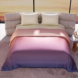Stoa Paris Comforter for King Size Bed, 300 TC Ultra Satin Fabric, Housewarming, Bedroom Decor, Couples, Wedding, Furnishing, Gift, Skies of Paris - Peach, Twilight-image-45