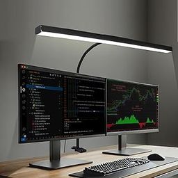 Isomars Desktop Table lamp, Overhead LED Desk Lamp Light, Table Holding clamp, Study, Computer lamp, 24" Light bar Flexible Gooseneck, 3 Color Mode, for Desktop, Bedroom, Office, Reading, etc-16