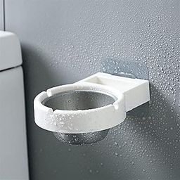 SIYANSHU Stainless Steel Wall-Mounted Ashtray, Garden Ashtray Weed for Outside, Ash Holder for Smokeless, Wind Cool Ashtray Mold, Cigarette Ashtray for Outdoor Use (Pack Of-1, White)-image-3