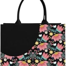 Customized Canvas Mini Tote Bag with Name | Personalized Floral Handbag for Women | Small Reusable Multipurpose Printed Bag | Eco-Friendly & Stylish Gift Bag for Office, Gifting, Travel, Party-image-13