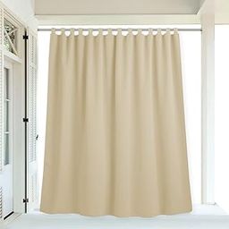 RYB HOME Outdoor Curtain for Patio - Extra Wide Curtains Insulated Tab Top Blackout Curtain Repel Summer Heat Privacy Outside Curtains for Pool Hut Cabin-image-1