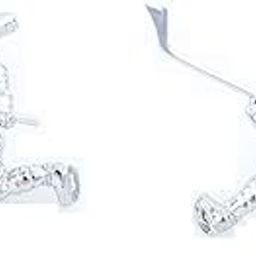 Hockey Player with Stick 3D Pair Cufflinks in Presentation Gift Box & Polishing Cloth-image-18