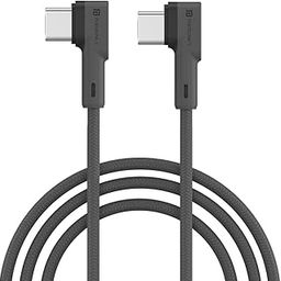 Portronics Konnect L 60W PD Type C to Type C Mobile Charging Cable, 1.2M, Fast Data Sync, Tangle Resistant, TPE+Nylon Braided(Grey)-22