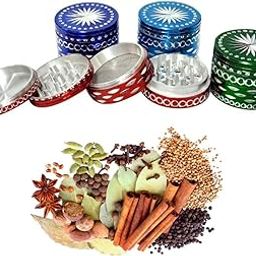 METIER Crusher 50mm Diamond Metal Herb Storage Grinder Crusher with Honey Dust Filter Herb Grinder/herb Crusher 4 Parts Crusher for Grinding Herbs and Spices | 50mm | Color Red | Pack of 1-image-60