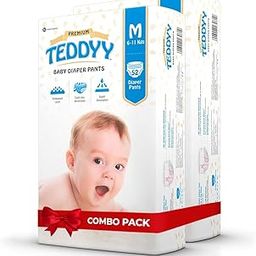 TEDDYY Baby Premium Medium Diaper Pants 104 Count (Pack of 2), 7-12 kgs, Long Lasting Absorption, Anti - Bacterial-image-12