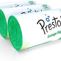 Amazon Brand - Presto! Garbage Bags | Small | 90 Count | 30 Bags x 3 Rolls | 17 x 19 Inches | For Wet Waste | Green-23
