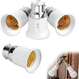GLUN® LED Bulb Holder Converter, Pack of 4 (B22 Pin to E27 Ring) Holder Converter Base, Light Bulb Socket, For Office, Basement, Pantry Room, & Home Use-12