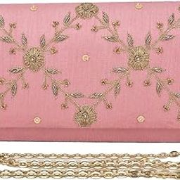 womens clutch bag Prestinc wedding,dinner,party purse women(Pink)-image-11