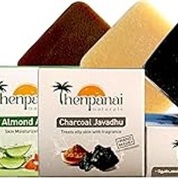 THENPANAI NATURALS Handmade Bath Soaps Combo 6 | CHARCOAL JAVADHU | ALMOND | ROSE PETAL | Cold Processed | removes Acne | Tanning Pimple remover | (Pack of 3) (105 g per piece)-image-38