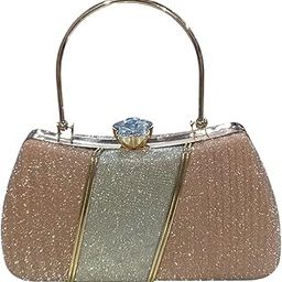 N A Global Exim Sparkle Clutch Purse for Women – Glitter & Crystal Evening Bag, Elegant Party & Bridal Shoulder/Handheld Clutch-image-16