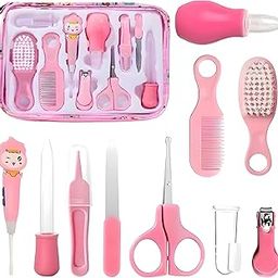 Jinila 10 in 1 Baby Grooming Kit Portable Newborn Baby Grooming Set Complete Manicure and Healthcare Kit for Infants, Toddlers, and Kids (Set of 1, Pink)-image-51