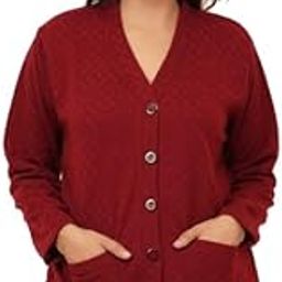 Women's Woolen V-Neck Cardigan Sweater with Front Pockets for Winter Wear-image-12