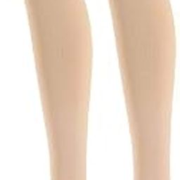 Compression Stockings for Men and Women, Thigh High Length, Points, Open Toe (Beige, L)-image-44