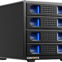 cenmate - 4 Bay External Hard Drive Enclosure for 2.5/3.5" SATA Hard Drive (No RAID) with USB A/C 3.0 + eSATA Cable, 3.5 Hard Drive Reader Support 80TB Capacity,-0