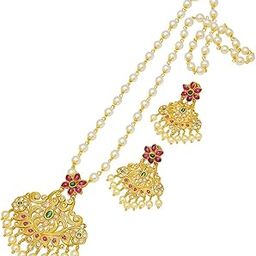 pendent pearl antique jewelry with earrings for women-51