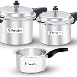Prestlee Aluminium 2, 3, 5 Litres Pressure Cooker | Outer Lid | Faster & Healthy Cooking | Gas Stove Compatible | ISI Certified | 5 Years Manufacturer's Warranty | Silver-30