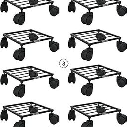 United Crafts Rozy Wheel Pot Stands-Metal Planter Stand(Black) Perfect for Indoor/Outdoor Heavy Tyre Gamla Potholder for Home and Garden Decor (Pack of 8)-image-25