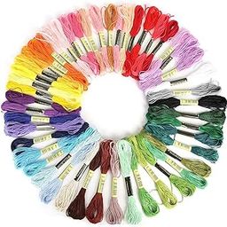 AN Sunshine 50 Pcs Multicolor Skeins Embroidery Thread Cross Stitch Cotton Sewing Floss Kit DIY-10