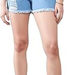 Women's Relaxed Fit Mid Rise Regular Length Denim Shorts-image-71