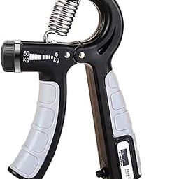 SportsGrade Adjustable Hand Grip Strengthener with In-Built Digital Counter | 5kg-60kg Resistance | Forearm, Wrist & Finger Exerciser for Men & Women | Portable Hand Gripper for Gym, Home & Office (Grey & Black)-picture-24