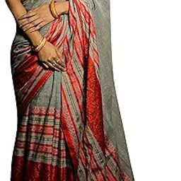 Radha Saree Collections Women’s Fashionable Khaddi Cotton Saree With Unstitched Blouse For Family Function Or Special Occasion-image-14