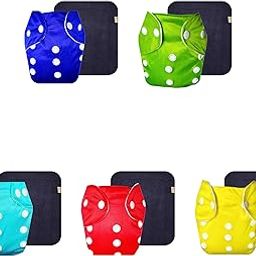 Dumbledo Lite Cloth Diaper with Black Insert (Pack of 5) | Soft & Gentle | 6-Layer Absorbent Pad | Adjustable Snaps | Perfect for Indian Summers | 3 Months – 2 Years | Unisex Baby-picture-2