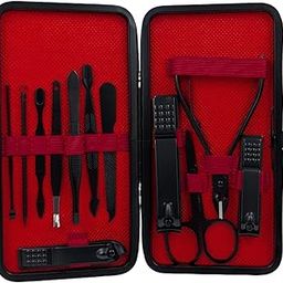 Nail Clipper Set, Manicure, Pedicure Kit Professional or Home Stainless Steel Grooming Set (12 in 1) - Black with Leather Case-36