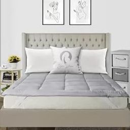 Cultiver Super Soft 600 GSM Quilted Microfibre Mattress Padding/Topper | Breathable - Hypoallergenic Mattresses Pad for Comfortable Sleep | King Size Double Bed Size (72x78 inch | 6x6.50 feet, Grey)-image-35