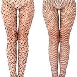 High Waist Pantyhose Tights for Women's/Girls's, Fishnet Stockings Broad Mesh Net Style, Fits upto 32 waist size - (Black)-image-87