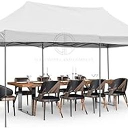 10x20ft / 3x6m Pop up Outdoor Canopy Tent, Portable Shade Instant Folding Gazebo Tent (Heavy Duty) Garden Decor/Camping Tent/Advertising Gazebo Canopy Tent Easy Installation, 45Kgs-image-52