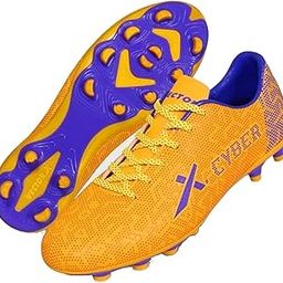 Cyber Football Studs Sports Shoe, Yellow/Purple - 6 UK-1