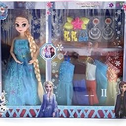 Barodian's Ice Princess with Long Hair Fashion Doll Set with 5 Outfits and Fashion Accessories [ Multicolor ]-image-86