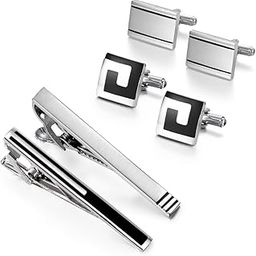UJOY Cufflinks and Tie Pin Set of 2 Classic Design Fashion Accessories for Men-image-75