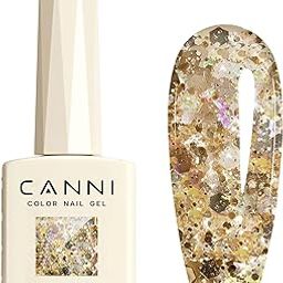 CANNI HEMA FREE Glitter Nail Gel - Dawn Crystal Flash Glitter Series Gel Nail Polish from BELLE GAGA Nail Gel Polish Soak Off LED Nail Art Starter Manicure Salon DIY at Home (8096, 9ml)-image-75