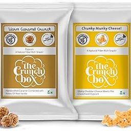The Crunch Box Presents Travel Friendly Combo Pack of 2 | Warm Caramel Crunch (1000gms) | Chunky Munky Cheese (175gms) | Enjoy Gourmet Popcorn That’s Healthy-image-94