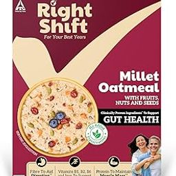 Right Shift Itc Millet Oatmeal,240 G|Rolled Oats,Dry Fruits,Seeds|High Protein Oats|No Refined Sugar|No Preservatives|Clinically Proven Ingredients For Gut Health|Breakfast Cereal-image-25