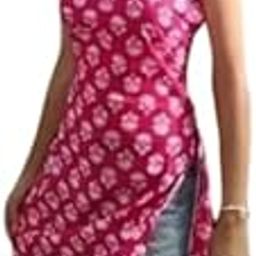 Kanha Fashion Women's Rayon Printed Sleeveless Kurta-image-31