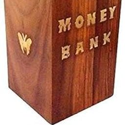 Exreme Wood Wooden Coin Box for Kids Coin Bank (Brown)_BZ_sqbankext-image-78
