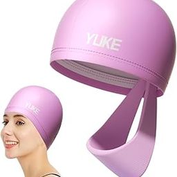 Proberos® Swimming Cap for Women with Head Band, Waterproof Elastic PU Coated Ideal All Shape, Easy fit No Hair Pulling, Swim, Diving, Water Sports-image-35