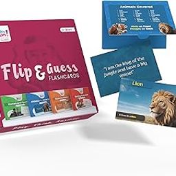 Flip and Guess Educational Flashcards, A4 Size, 4 Decks of 24 Cards Each, Animals, Professions, Sports, Riddles-22