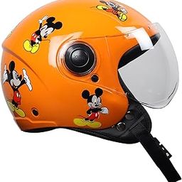 XINOR Kids Motorcycle Helmet Fogi ISI Certified Ages 6-14 Years Mickey Mouse Design - XS (Orange), Motorcycling-28