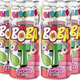 Abbie's Giggles Popping Boba Bubble Tea with Lychee Juice, 320ml Can, Pack of 6, Ready to Serve Beverage-image-12