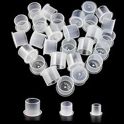 300pcs : Yuelong Tattoo Ink Caps Cups With Base White , Mixed Sizes #11 Small #14 Medium #17 Large (300pcs)-picture-46