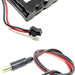 INVENTO 1Pcs 5V 1500mAh Ni-mh Rechargeable 4 AA Cell Battery Pack with 5.5mm DC Male Jack Plug wire 500mm Long-29