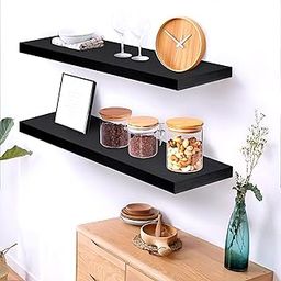 CREATIVE SKILLS Floating Shelves for Wall, Bathroom Shelves Wall Mounted for Kitchen, Bedroom, Bathroom Storage Over Toilet, Hanging Book Shelf for Wall Home Decor Living Room (Black-ND)-image-27