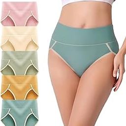 Women's Ribbed Cotton Seamless Underwear Stretchable Briefs Mid Rise Panties Full Coverage Hipster Ladies Panty | Pack of 2-6